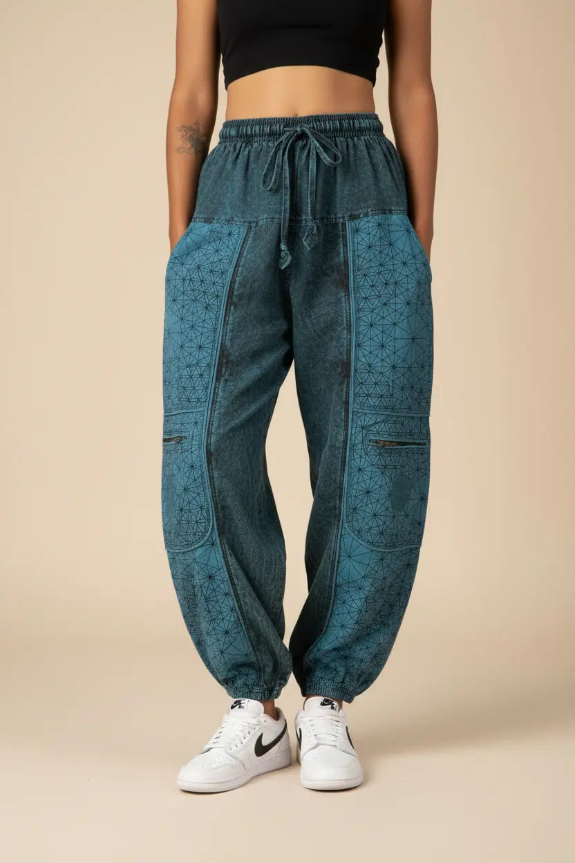 Boho Cargo Harem Pants - Nike Jordan Sneakers